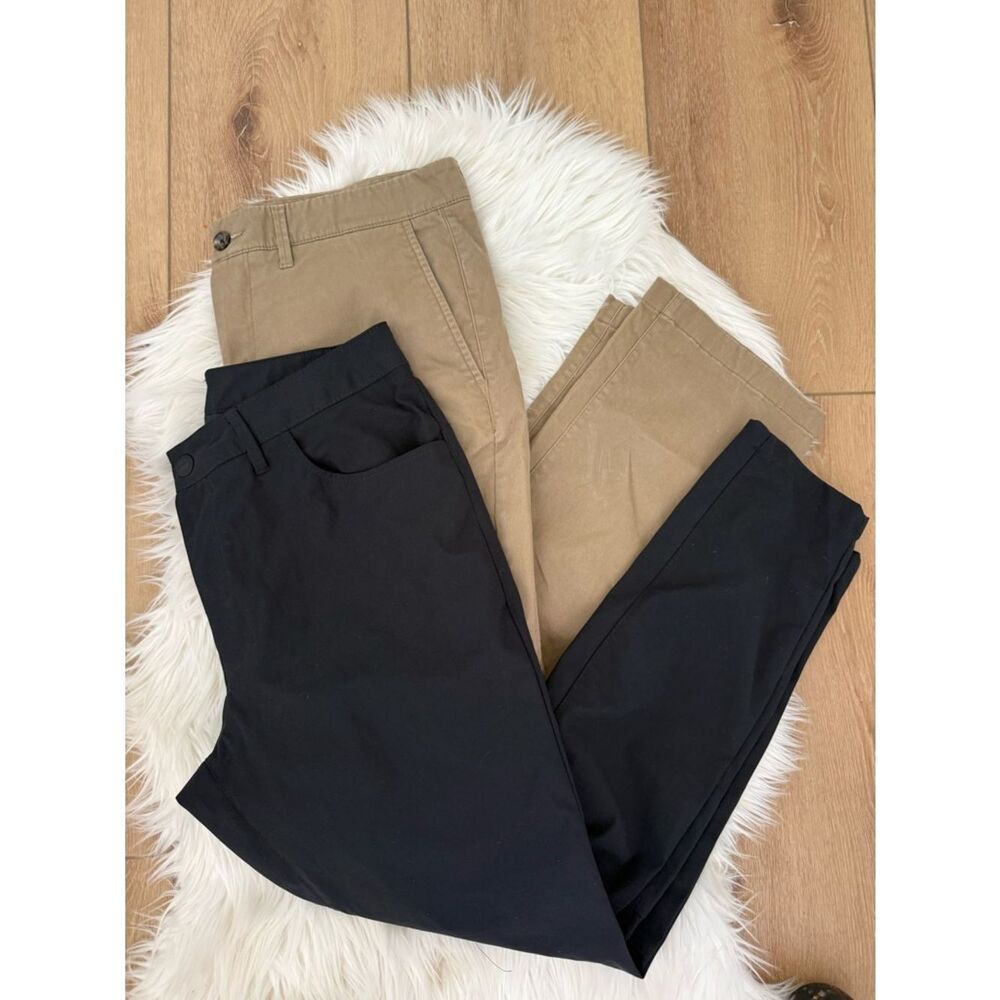 all in motion Black Pants and Tan Slim Chino Pants Duo - Size 30x32